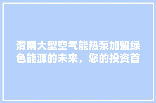 渭南大型空气能热泵加盟绿色能源的未来，您的投资首选 墙体维修