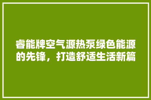 睿能牌空气源热泵绿色能源的先锋，打造舒适生活新篇章