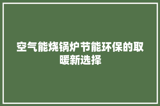 空气能烧锅炉节能环保的取暖新选择