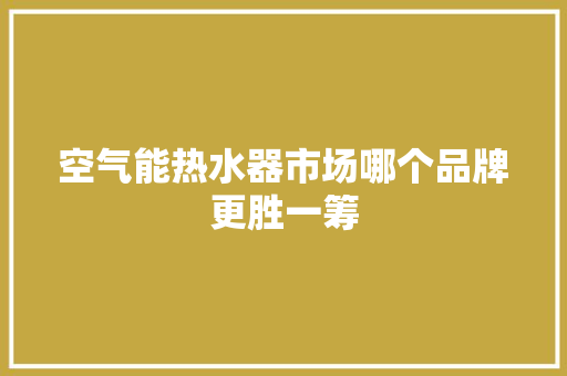 空气能热水器市场哪个品牌更胜一筹 家电维修