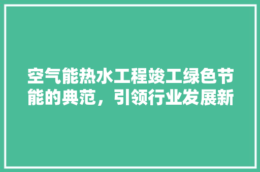 空气能热水工程竣工绿色节能的典范，引领行业发展新潮流