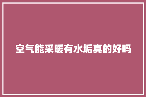 空气能采暖有水垢真的好吗 厨房维修