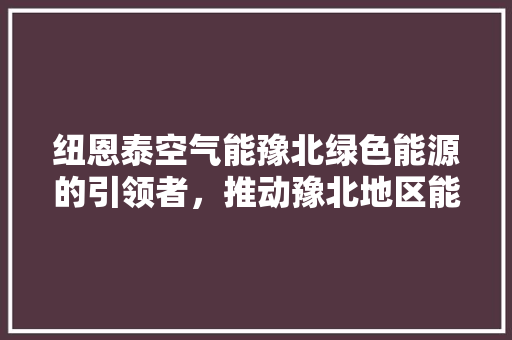 纽恩泰空气能豫北绿色能源的引领者，推动豫北地区能源结构转型