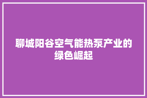 聊城阳谷空气能热泵产业的绿色崛起 墙体维修