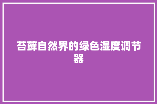 苔藓自然界的绿色湿度调节器 厨房维修