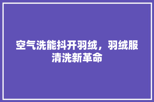 空气洗能抖开羽绒，羽绒服清洗新革命 厨房维修