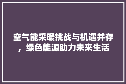 空气能采暖挑战与机遇并存，绿色能源助力未来生活 汽车维修