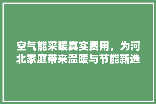 空气能采暖真实费用，为河北家庭带来温暖与节能新选择