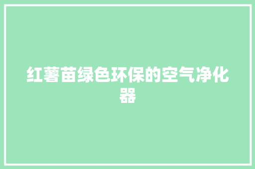 红薯苗绿色环保的空气净化器