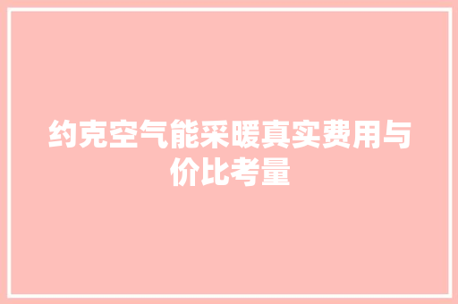 约克空气能采暖真实费用与价比考量