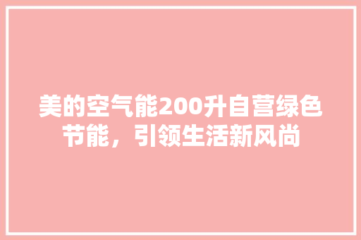 美的空气能200升自营绿色节能，引领生活新风尚