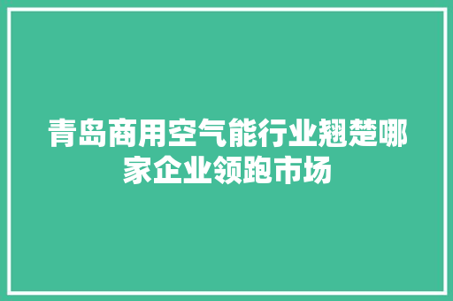 青岛商用空气能行业翘楚哪家企业领跑市场 墙体维修