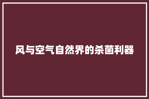 风与空气自然界的杀菌利器