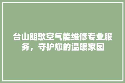 台山朗歌空气能维修专业服务，守护您的温暖家园