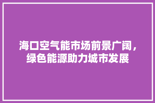 海口空气能市场前景广阔，绿色能源助力城市发展