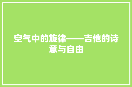 空气中的旋律——吉他的诗意与自由