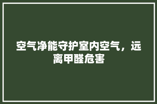 空气净能守护室内空气，远离甲醛危害