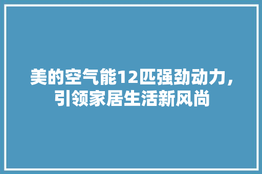 美的空气能12匹强劲动力，引领家居生活新风尚