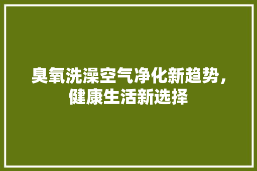 臭氧洗澡空气净化新趋势，健康生活新选择 家电维修