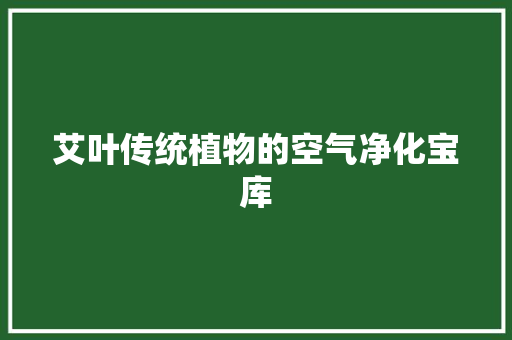 艾叶传统植物的空气净化宝库 汽车维修
