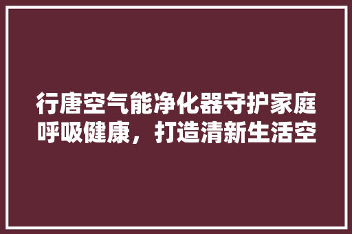 行唐空气能净化器守护家庭呼吸健康，打造清新生活空间