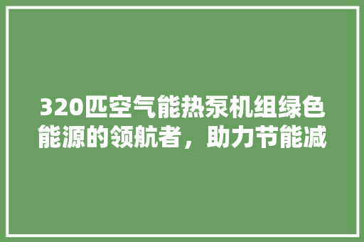 320匹空气能热泵机组绿色能源的领航者，助力节能减排 家电维修
