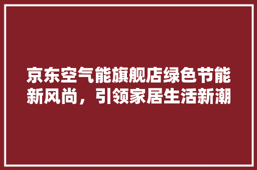 京东空气能旗舰店绿色节能新风尚，引领家居生活新潮流 家电维修
