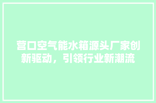 营口空气能水箱源头厂家创新驱动，引领行业新潮流 汽车维修