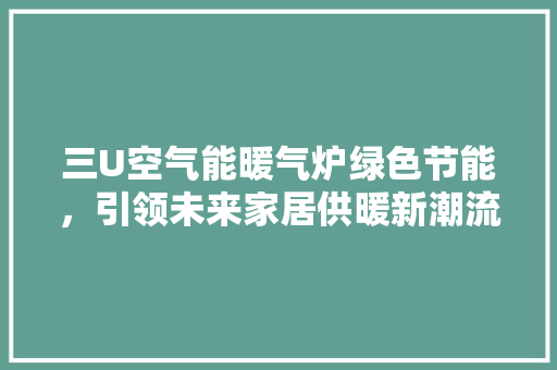 三U空气能暖气炉绿色节能，引领未来家居供暖新潮流