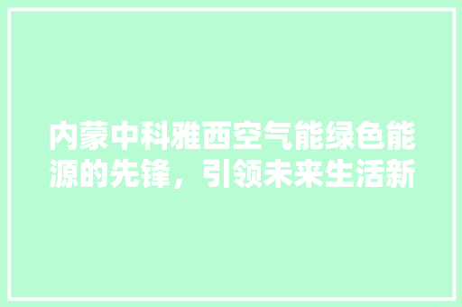内蒙中科雅西空气能绿色能源的先锋，引领未来生活新风尚