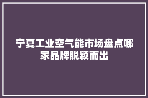 宁夏工业空气能市场盘点哪家品牌脱颖而出 综合便民