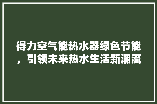 得力空气能热水器绿色节能，引领未来热水生活新潮流 墙体维修