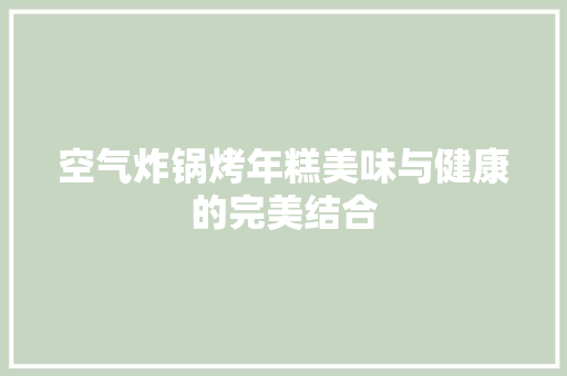空气炸锅烤年糕美味与健康的完美结合
