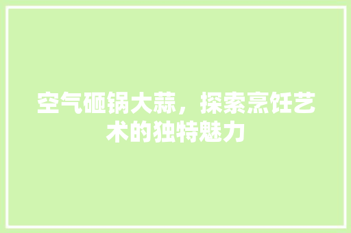空气砸锅大蒜，探索烹饪艺术的独特魅力 综合便民