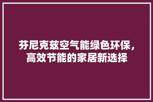 芬尼克兹空气能绿色环保，高效节能的家居新选择 厨房维修