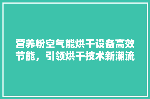 营养粉空气能烘干设备高效节能，引领烘干技术新潮流