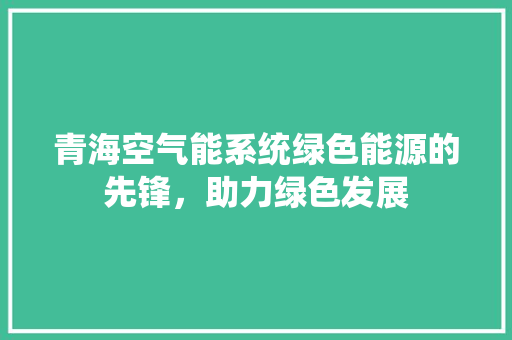 青海空气能系统绿色能源的先锋，助力绿色发展