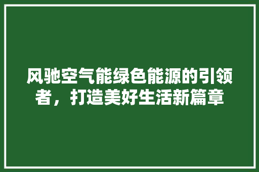 风驰空气能绿色能源的引领者，打造美好生活新篇章
