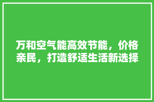 万和空气能高效节能，价格亲民，打造舒适生活新选择