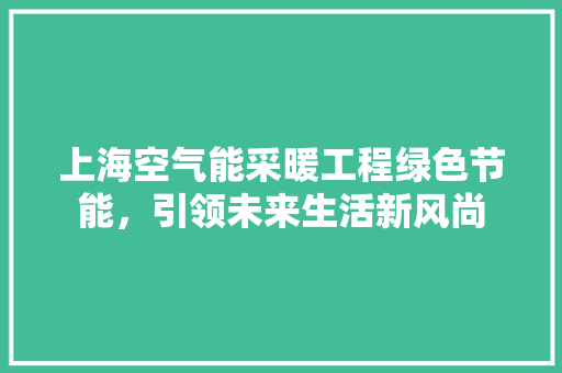 上海空气能采暖工程绿色节能，引领未来生活新风尚