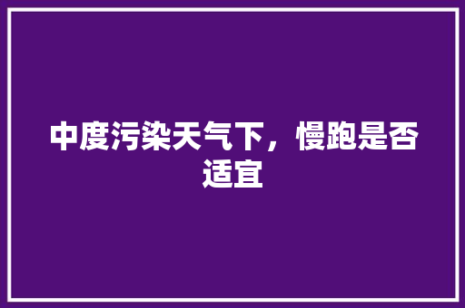 中度污染天气下，慢跑是否适宜