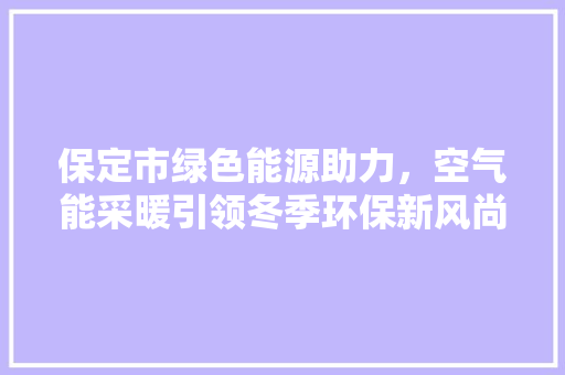 保定市绿色能源助力，空气能采暖引领冬季环保新风尚