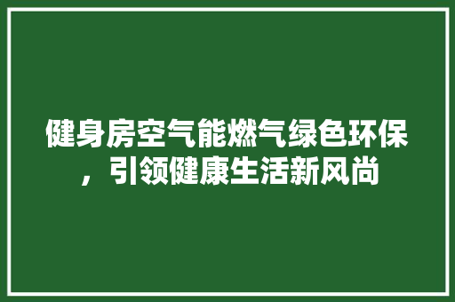 健身房空气能燃气绿色环保，引领健康生活新风尚