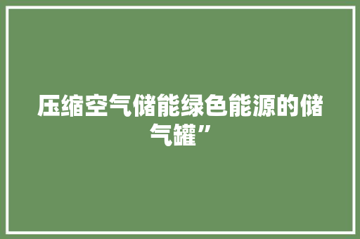 压缩空气储能绿色能源的储气罐”