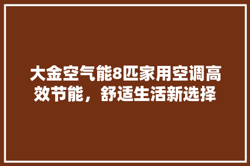 大金空气能8匹家用空调高效节能，舒适生活新选择
