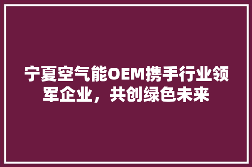 宁夏空气能OEM携手行业领军企业，共创绿色未来