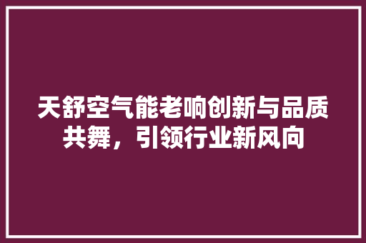 天舒空气能老响创新与品质共舞，引领行业新风向 墙体维修