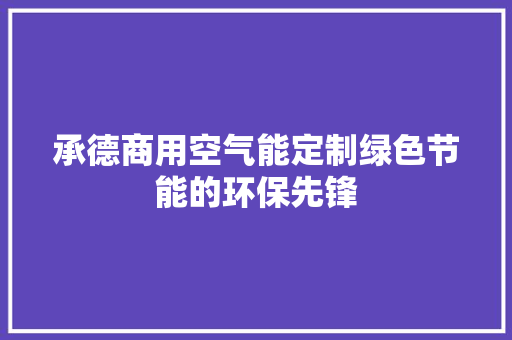 承德商用空气能定制绿色节能的环保先锋