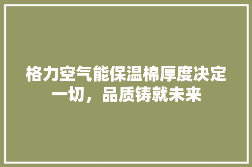 格力空气能保温棉厚度决定一切，品质铸就未来 综合便民