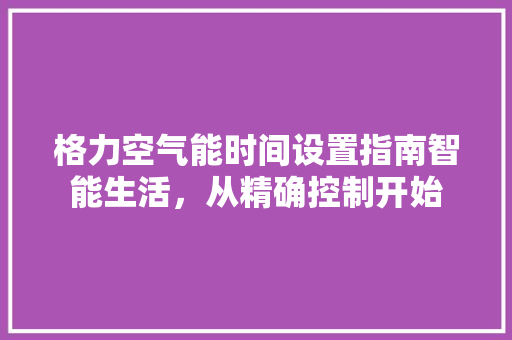 格力空气能时间设置指南智能生活，从精确控制开始 墙体维修